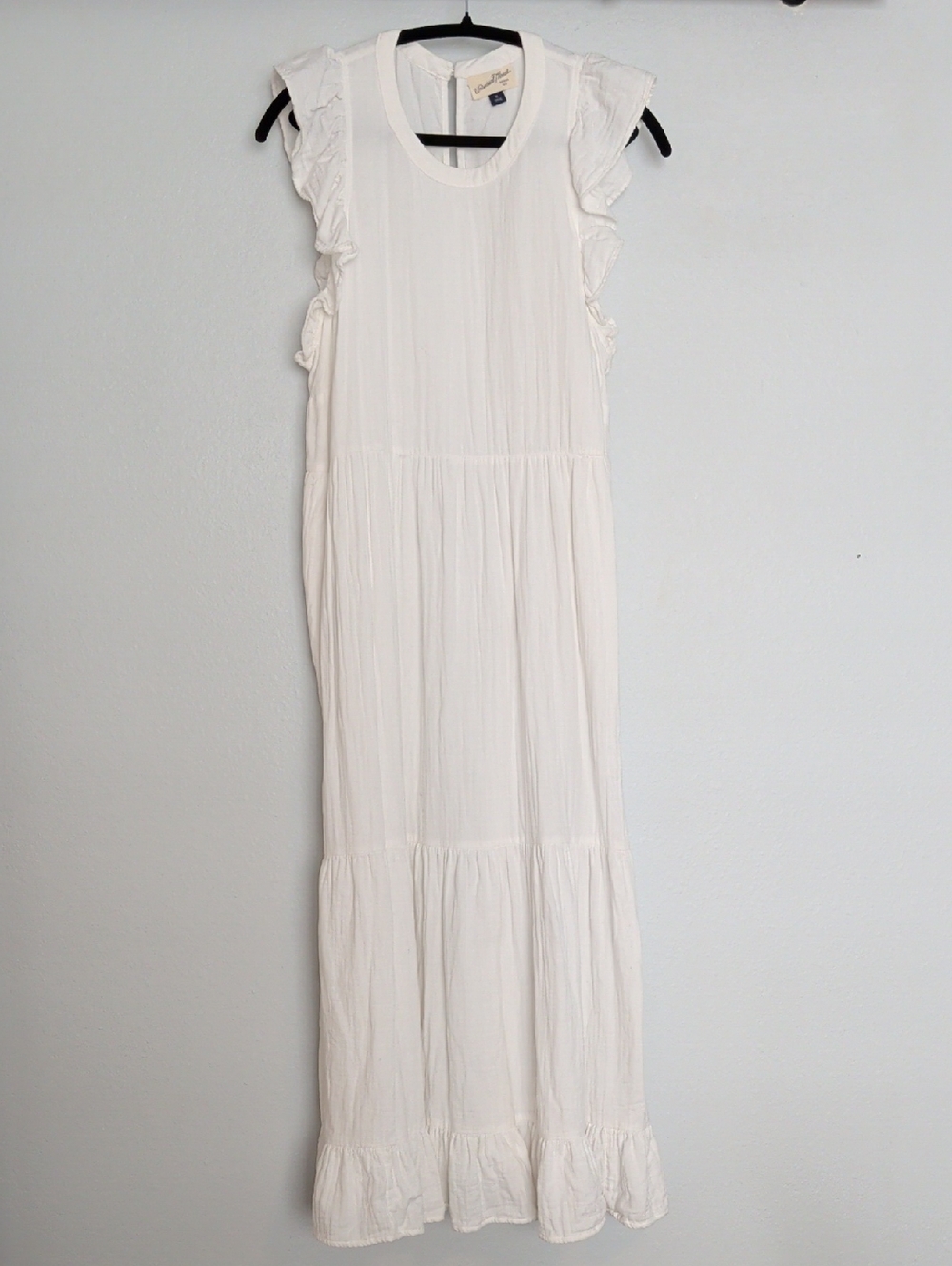 Universal Thread White Ruffle Sleeve Maxi Dress